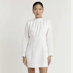 NWOT DISSH WOODS WHITE LINEN MINI DRESS $150 sz 8 (AUS 12)